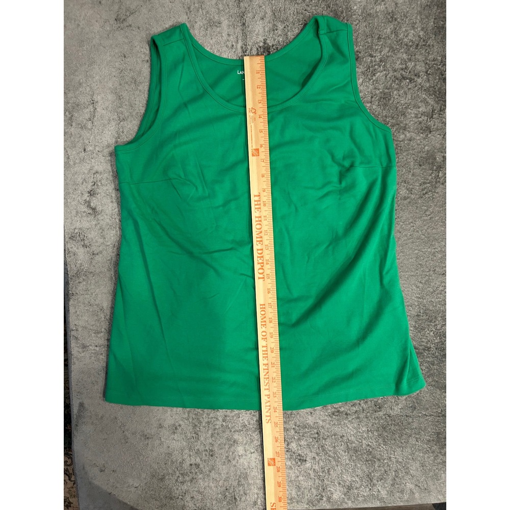 Lands End Womens 1X Green Cotton Tank Top Plus Size 16W-18W. Minimalist. - Picture 6 of 6